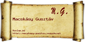 Macskásy Gusztáv névjegykártya