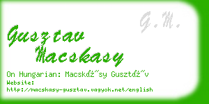 gusztav macskasy business card